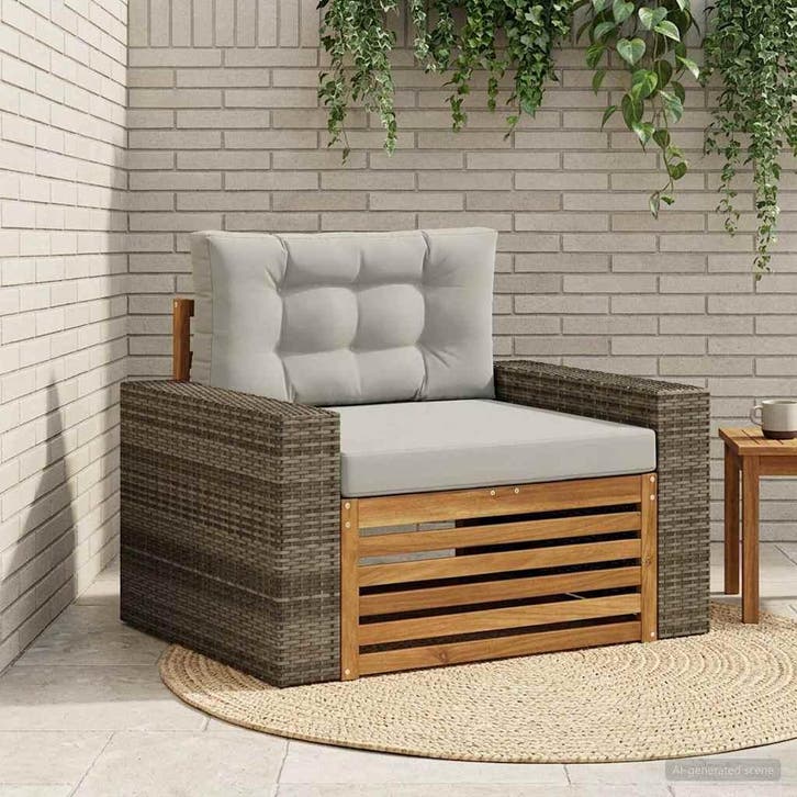 vidaXL Buiten Midden Sofa Naturel, Jardin & Terrasse, Ensembles de jardin, Envoi
