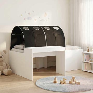 vidaXL Bed met Tunnel 3 st Artisian Eik en Zwart Bewerkt, Huis en Inrichting, Slaapkamer | Bedden, Verzenden, Nieuw