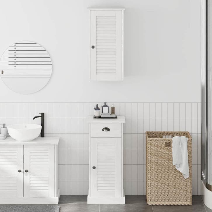 vidaXL Badkamerkast VIGO 2 st Wit en Antiek Wit 37 x 34 x 80, Huis en Inrichting, Tafels | Kaptafels, Nieuw, Verzenden