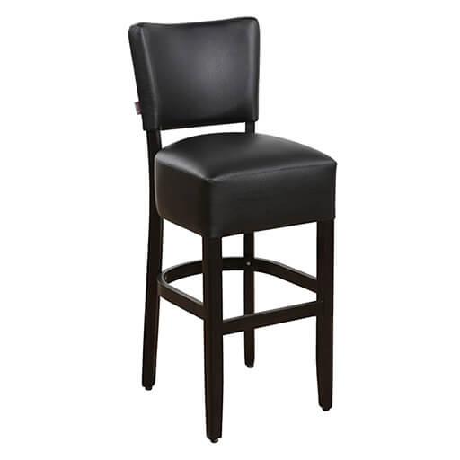 Barkruk | TARA | Kunstleer/Hout | Black | Wengé Frame |, Zakelijke goederen, Horeca | Keukenapparatuur, Nieuw in verpakking, Verzenden