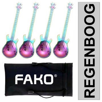 Fako Bijoux - Theelepel / Koffielepel Gitaar - Regenboog - 4, Verzenden, Nieuw