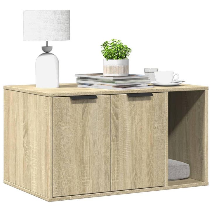 vidaXL Kattenbakkast 80x50x45 cm bewerkt hout sonoma, Animaux & Accessoires, Accessoires pour chats, Envoi