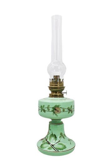 Lampe à pétrole Napoléon lll - Petroleumlamp - Opaline glas