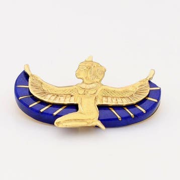 Pendentif - 18 carats Or jaune - lapis-lazuli