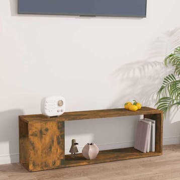 vidaXL Tv-meubel 100x24x32 cm bewerkt hout gerookt, Verzenden, Nieuw