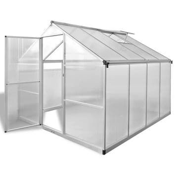 vidaXL Tuinkas met basisframe 6,05 m² versterkt aluminium, Verzenden, Nieuw