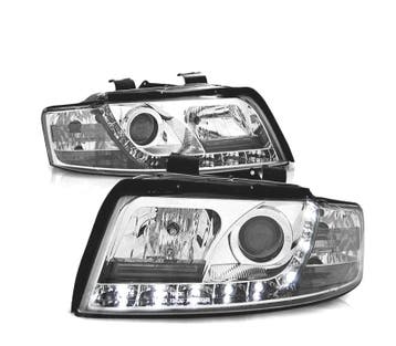 PHARES AUDI A4 B6 00-04 LED DAYLIGHT FOND CHROMÉ, Verzenden