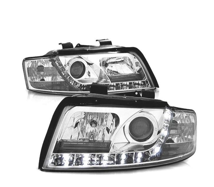 PHARES AUDI A4 B6 00-04 LED DAYLIGHT FOND CHROMÉ, Autos : Pièces & Accessoires, Éclairage, Envoi