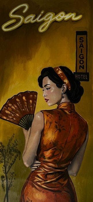 TA Duy Tung - Sous les néons de Saïgon 140 65 cm