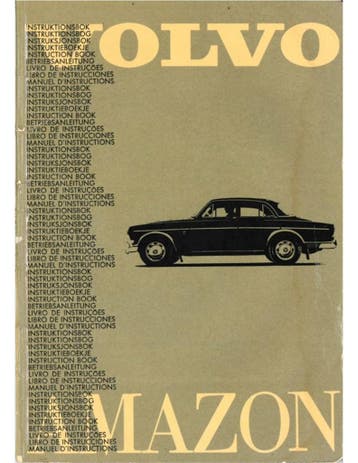 1964 VOLVO 121 | 122S INSTRUCTIEBOEKJE ZWEEDS
