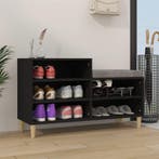 vidaXL Schoenenkast 102x36x60 cm bewerkt hout zwart, Verzenden