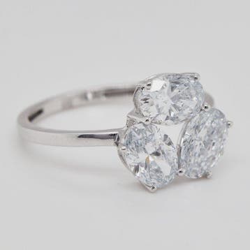 Zonder minimumprijs - Ring - 14 karaat Witgoud - 2.21ct. tw.