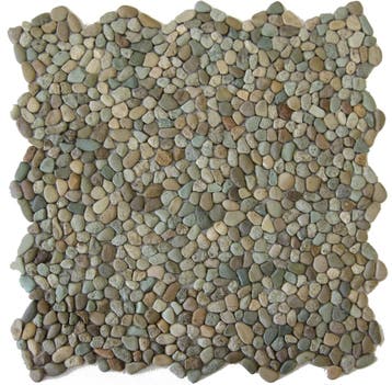 Wand Mozaïek Tegels Factory Mini Kiezelsteen Olijf - Matj.., Doe-het-zelf en Bouw, Wandtegels, Nieuw, Ophalen of Verzenden, 20 tot 40 cm