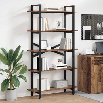 vidaXL Boekenplank Oud Hout 100 x 33.5 x 64 cm Bewerkt hout, Verzenden