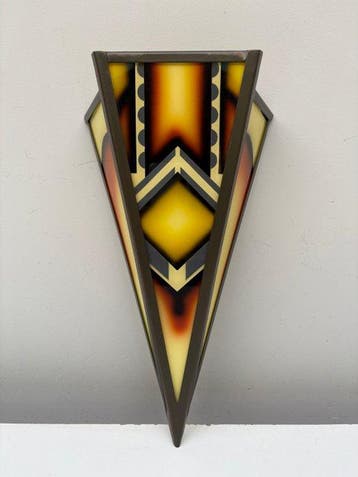 Wandlamp - Glas, Staal - Art Deco Stijl Wandlamp