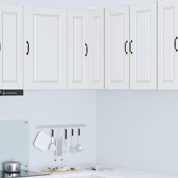 vidaXL Wandhoekkast PORTO Wit 57 x 57 x 80 cm Bewerkt hout, Verzenden