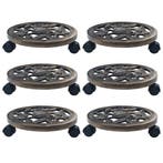 vidaXL Plantentrolleys 6 st 30 cm kunststof bronskleurig, Verzenden, Nieuw