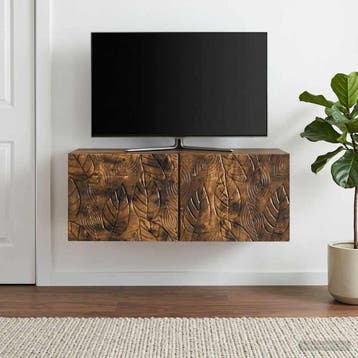 vidaXL Wandmontage TV-kast 59,5 x 41 x 30 cm Gerookt eiken, Verzenden