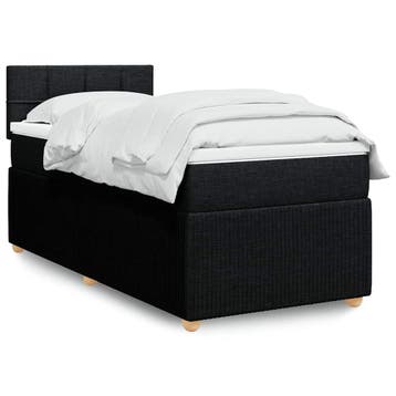 vidaXL Boxspring met matras stof zwart 80x200 cm, Verzenden, Nieuw