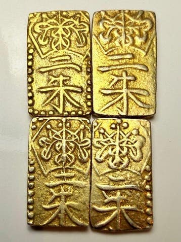 Japon. 4x Ni Shu Kin Manen 1860-1869 Edo