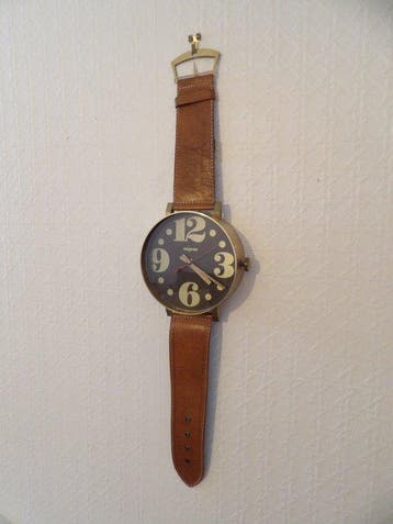 polshorloge - PEWETA - Mid-century modern Brons, Leer , Glas