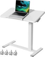 Laptoptafel - Bijzettafel - Verstelbaar - Op wielen - Wit -, Huis en Inrichting, Verzenden, Nieuw