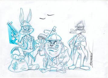 Looney Tunes - la banda de Bugs Bunny - 2 Commission Drawing, Nieuw in verpakking