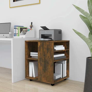 vidaXL Rolkast 60x53x72 cm bewerkt hout gerookt eikenkleurig, Verzenden