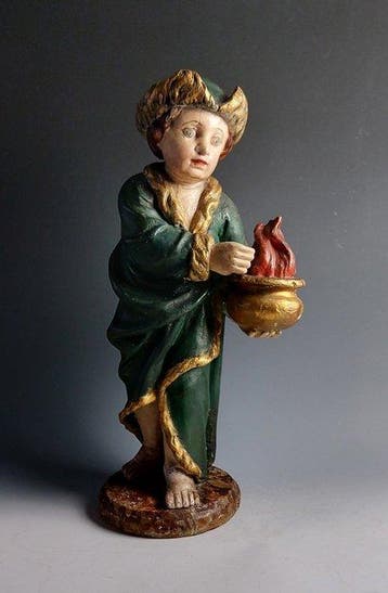 Sculpture, allegorie van de winter - 54 cm - Bois