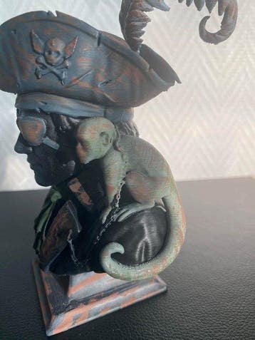 Reliëf, pirate et son singe - 17 cm - Plastic - 2026