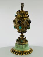 Eine Miniaturvase mit Deckel - Vase - Argent, Gemmes,, Antiquités & Art