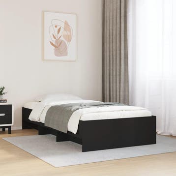 vidaXL Bedframe bewerkt hout zwart 100x200 cm, Verzenden
