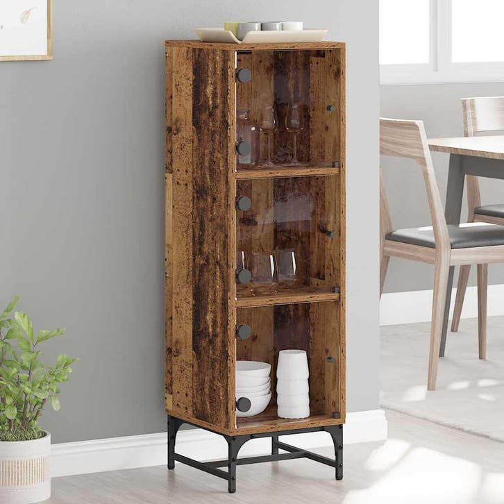 vidaXL Dressoir Oudhout 35 x 37 x 117 cm, Maison & Meubles, Armoires | Dressoirs, Envoi