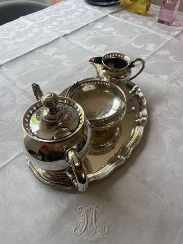 WMF / Geislingen - Koffie- en theeservies (4) - Verzilverd