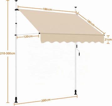 Yaheetech Klemzonnescherm 250 cm, kant-en-klaar balkonzon..., Tuin en Terras, Ophalen of Verzenden, Nieuw
