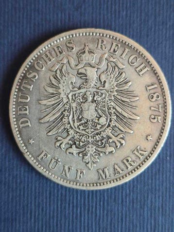 Duitsland, keizerrijk 5 Mark 1875 (Zonder minimumprijs)