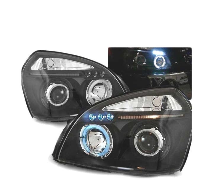 PHARES POUR HYUNDAI TUCSON 04-10 ANGEL EYES LED NOIR, Autos : Pièces & Accessoires, Éclairage, Envoi