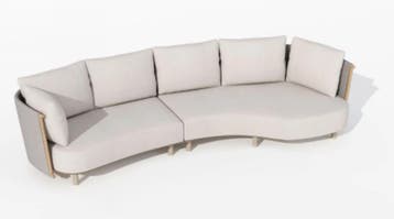 Luxe Loungeset bank aluminium met weersbestendige kussens, Ophalen of Verzenden, Nieuw