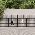 vidaXL Hondenkennel voor buiten 28,23 m² staal, Verzenden