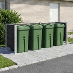 vidaXL Afvalbak Schutting Grijs 315 x 85 x 115 cm Aluminium, Verzenden