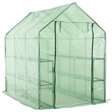 vidaXL Inloopkas met 12 schappen 143x214x196 cm staal, Verzenden