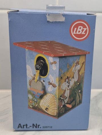 LBZ - LBZ Duitse tinnen spaarpot in de vorm van een kraai,