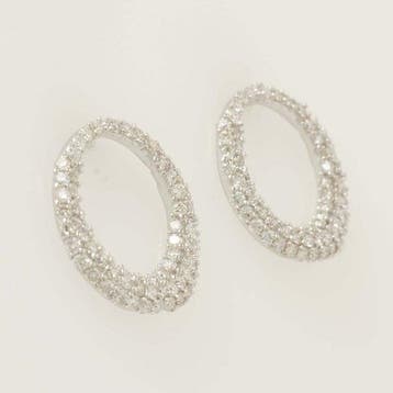 Oorstekers - 18 karaat Witgoud - 1.62ct. tw. Diamant