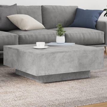 vidaXL Salontafel 80x80x31 cm spaanplaat betongrijs, Verzenden