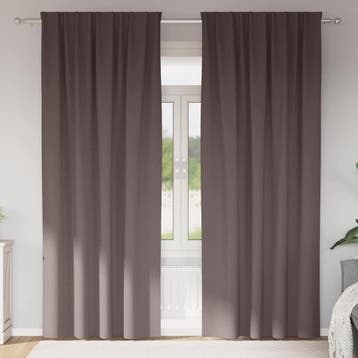 vidaXL Blackout Gordijnen met Ringen 2 st Donkerbruin 225 x, Verzenden, Nieuw