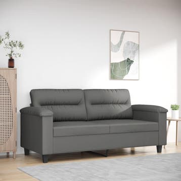 vidaXL Tweezitsbank 140 cm microvezelstof donkergrijs, Verzenden, Nieuw