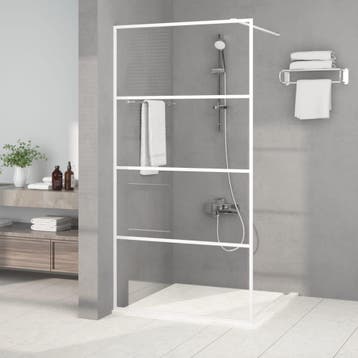 vidaXL Inloopdouchewand 100x195 cm transparant ESG-glas wit, Verzenden, Nieuw