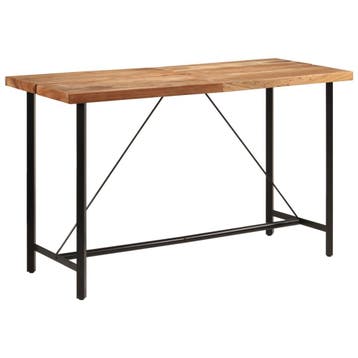 vidaXL Bartafel 180x70x107 cm massief acaciahout en ijzer, Huis en Inrichting, Verzenden, Nieuw