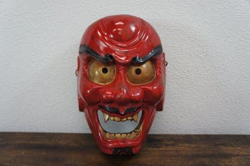 Noh masker - Hout, vernis - Hannya masker