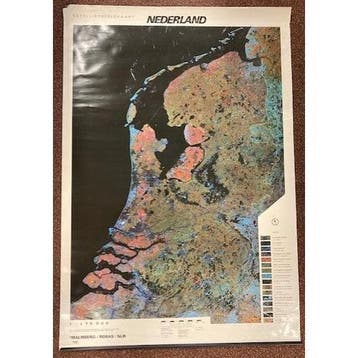 Klassikale kaart/poster Satellietbeeldkaart Nederland, Verzenden, Nieuw